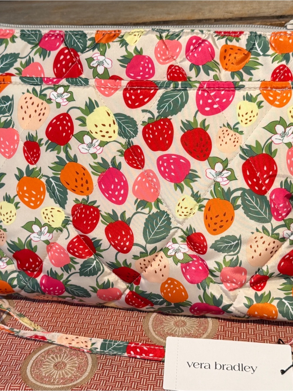 Vera Bradley Strawberry Print Cosmetic Crossbody — Multi Strawberry & Leaf